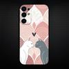 Aesthetic Cat Pattern Phone Case For Samsung S25/S24/S23/S22/S21/S20/Plus,Fe,Lite/Others Black Cover