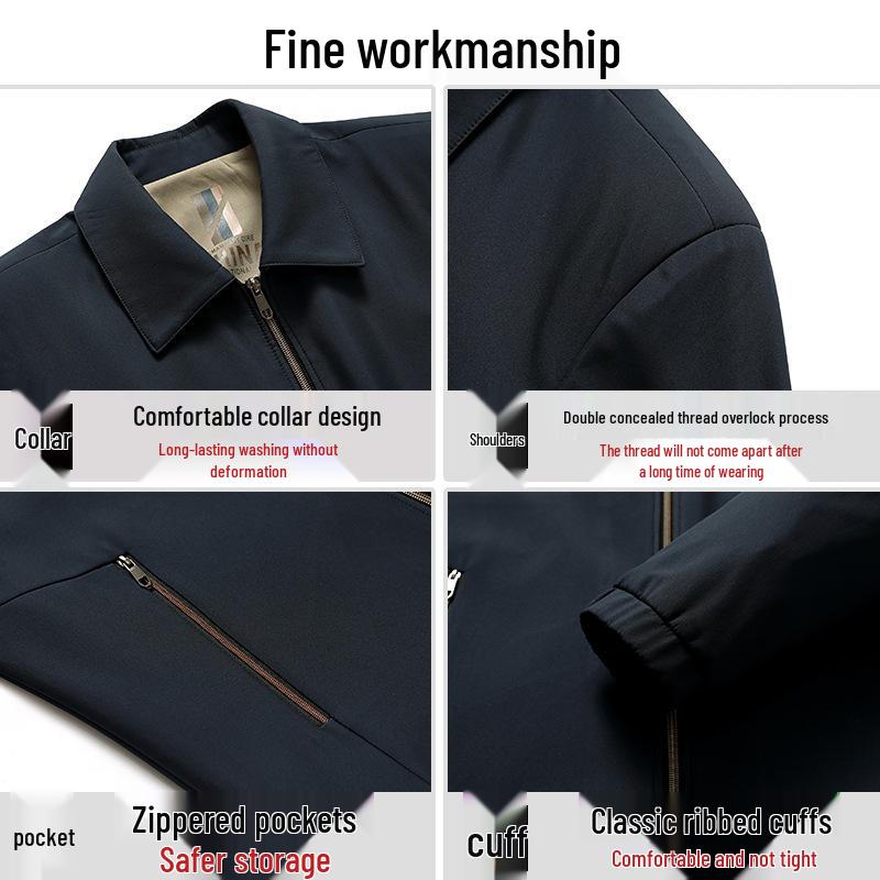 Woodpecker 2025 Dad Outerwear Set: Men's Spring and Autumn Jacket for Middle-Aged and Elderly