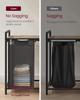 VASAGLE Laundry Basket, 2-Compartment Laundry Hamper, Pull-Out and Removable Laundry Bags, Laundry Sorter, Shelf, Metal Frame, 2 x 46L