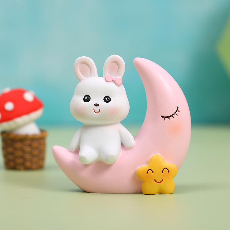 

Топпер для торта на день рождения в виде фигурки Лунного Кролика по восточному зодиаку, смола, украшение Height 6cm