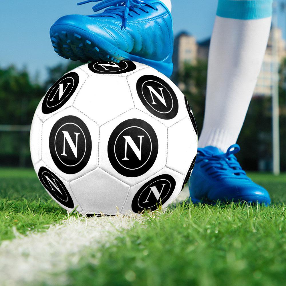 SSC Napoli Size 5 Soccer Ball, Machine-Stitched PVC, Durable & High Bounce, All Ages Fit, Fan Merchandise, Matches & Outdoor Use.