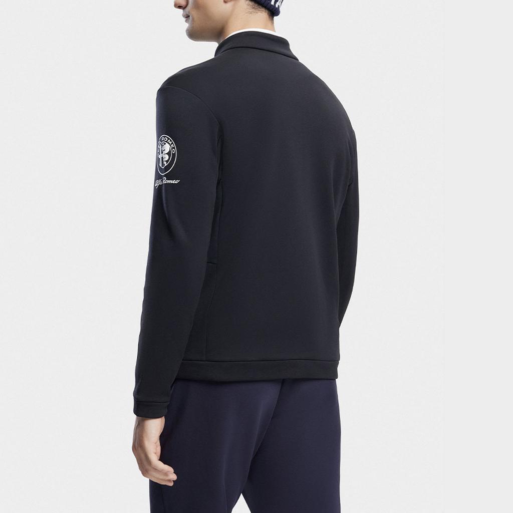 New FILA Knitted Fabric Jacket Men's Pitch Black A11M346502F-BK