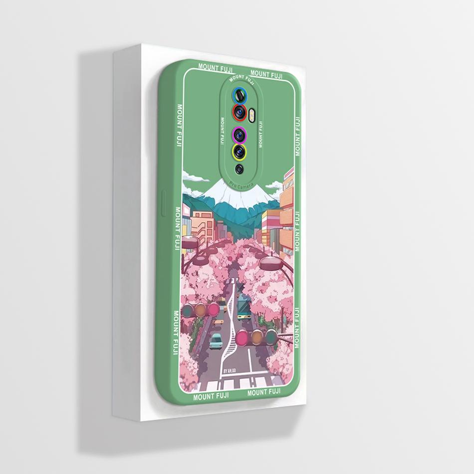 Quadratische Flüssigsilikonhülle für OPPO Reno 2 Reno2 2Z 2F Z F Linsenschutz Stoßfest Weiche Handyhüllen Rückseite Reno2F Reno2Z