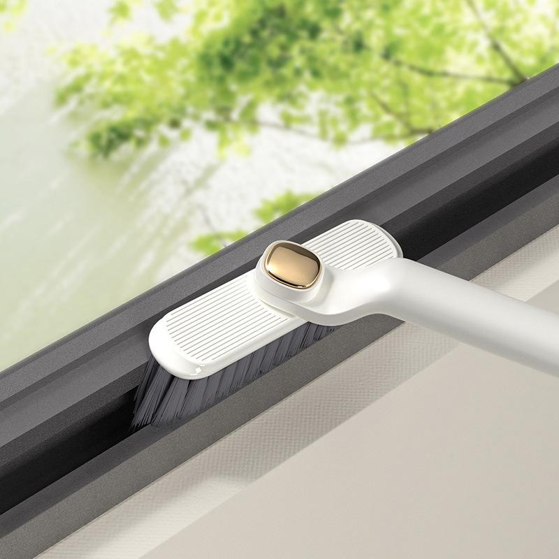 Rotating Multifunctional Crevice Cleaning Brush With Stiff Bristles Two-In-One Bathroom Tile Floor Crevice Brush With Dead Ends