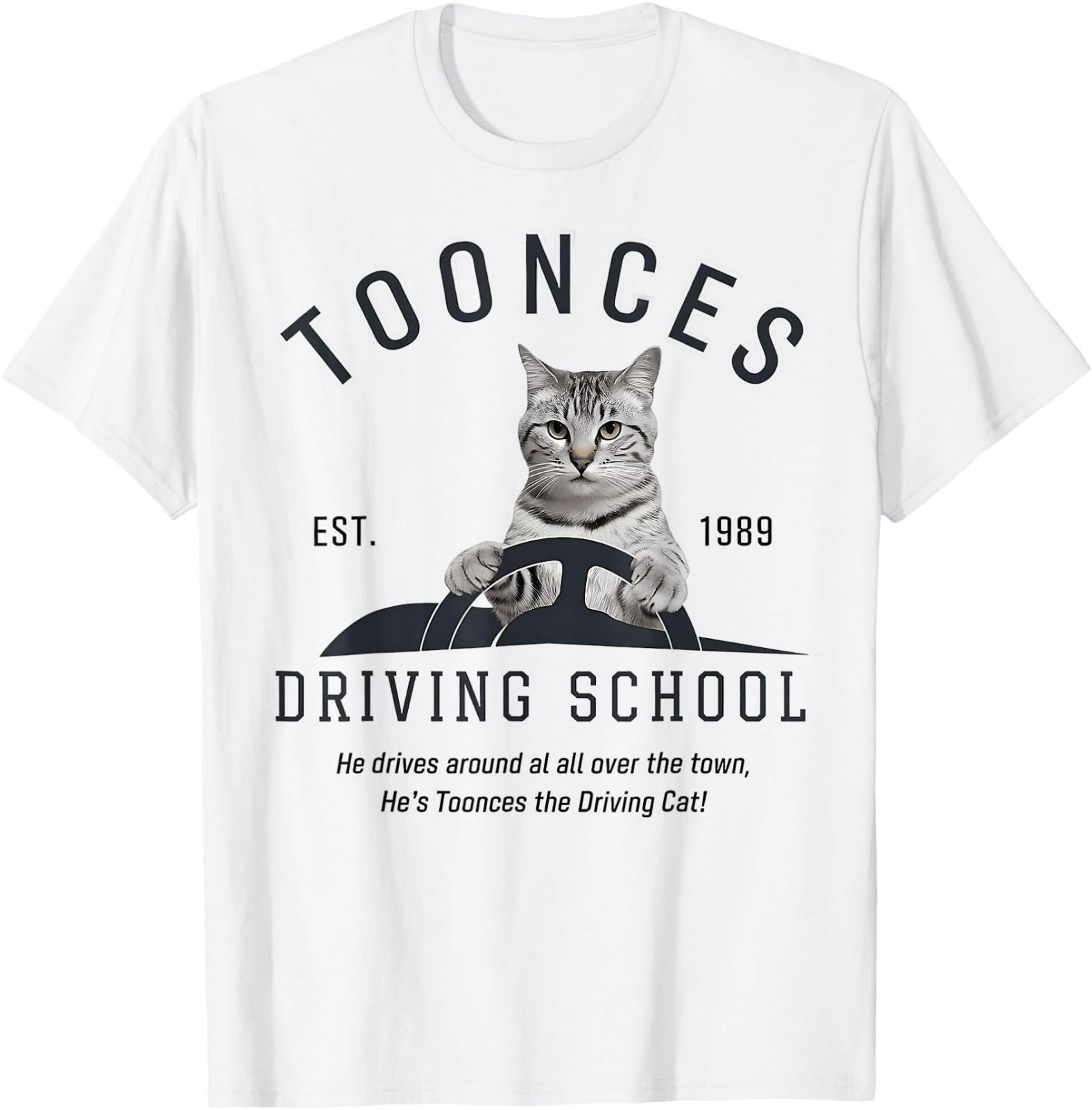 Toonces Driving School Est. 1989 - The Driving Cat T-Shirt S разноцветный