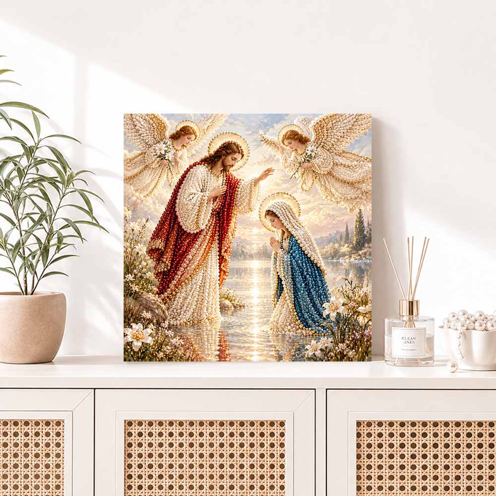Jesus And Angels Pearl Painting 5D DIY Decorative Painting. Cute Birthday Gift. Handmade Art Painting
