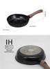CB Japan Frying IH Ceramic Wood Double 18cm Mini Frying MC Copan Pan, Compatible, Coating, Handle, Opening, Black, Pan,