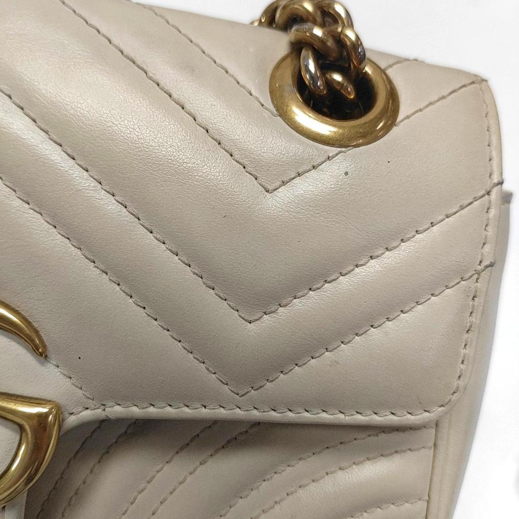 [Pre-Owned] Gucci GG Marmont Matelassé Mini Bag 'White' - Good #BI8M2W
