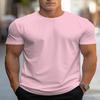 Summer Outdoor Solid Color Polyester Fiber Men's Round Neck Short Sleeved Fashionable Casual Regular Edition T-shirt