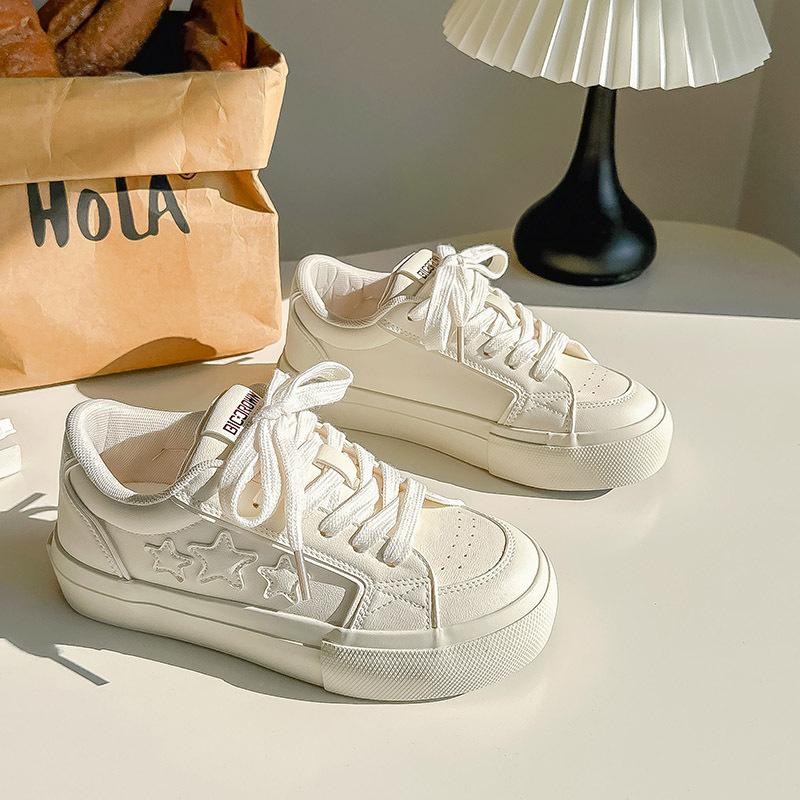 

Star board shoes women s spring new versatile nonslip thicksoled thicksoled white shoes Hugh 35 бежевый