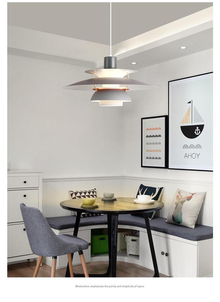 Danish UFO Pendant Light: Nordic Bauhaus Design for Dining Room or Bar