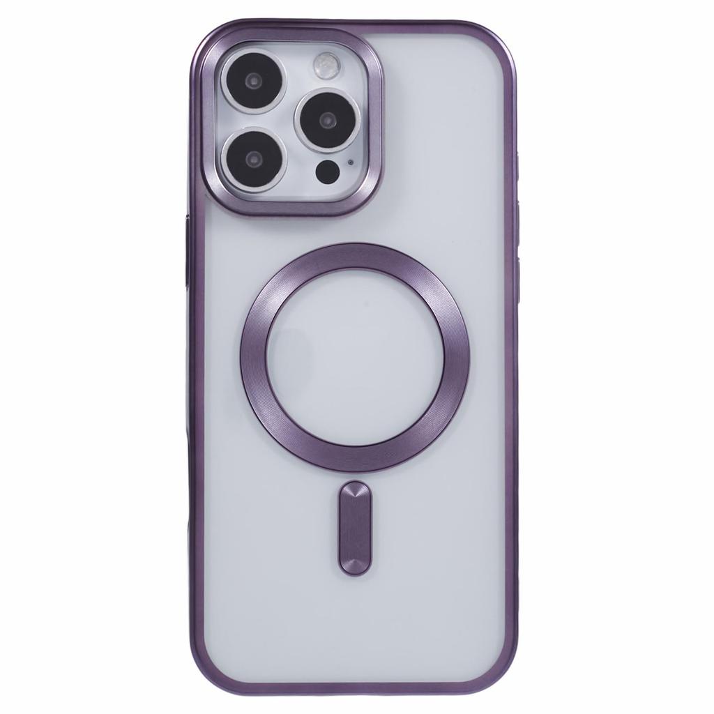 For iPhone 16 Pro Case Matte Electroplating Phone Cover Compatible with MagSafe