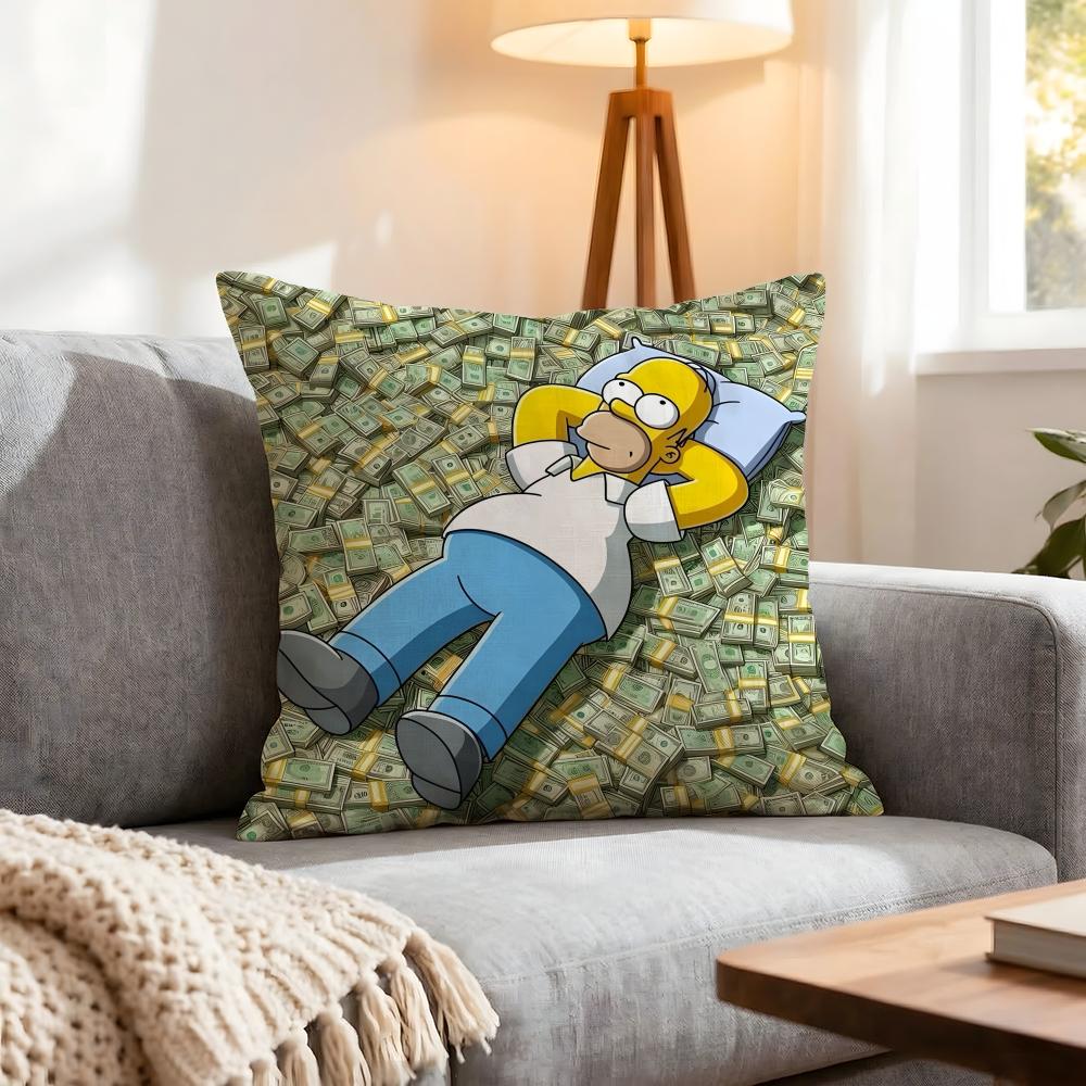 Cartoon The Simpsons Cushion Cover 1Pcs Decorative Covers Soft Cushion Case For Sofa Couch Decor 40X40 45X45 Pillowcases