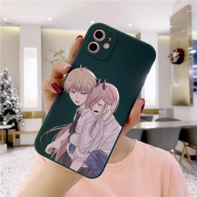 Japan Chainsaw Man Phone Case For IPhone 14 11 12 13 Pro Max X XR XSMax 6 6S 7 8 Plus SE 2022 Soft Square Color Phone Cover