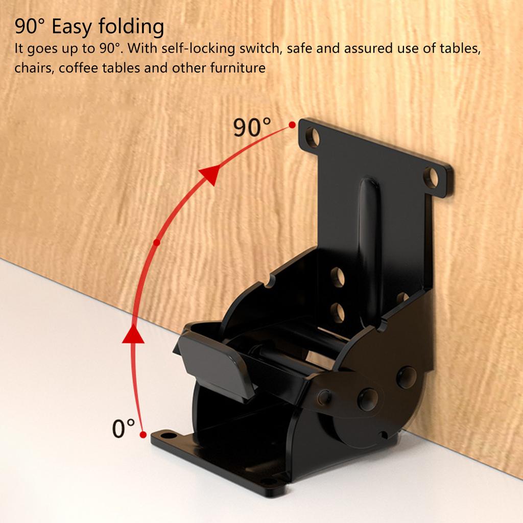 Upgrades Locking Folding Hinges 90 Degree Foldable Support Shelf Brackets for Table Bed Legs & Workbench Expansion