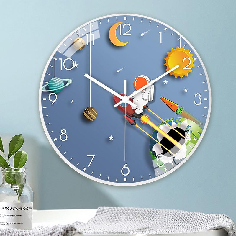 8-inch 20cm Wall Clock Children's Room Bedroom Mute Clock Living Room Children's Planet