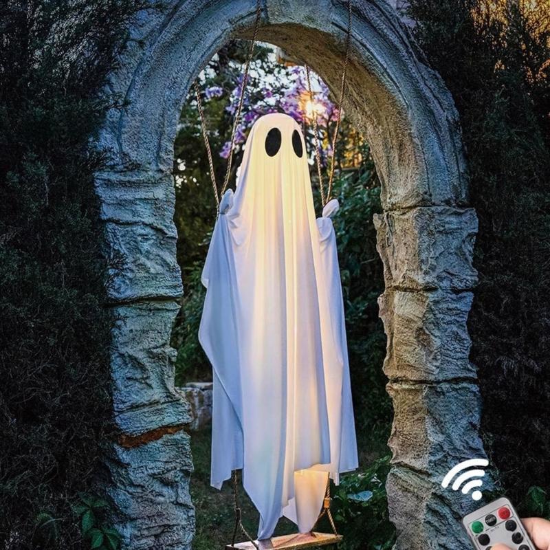 Unique Cloth Specters on Swing Figurine Enchanting Cloth Swing Specters Halloween Accessory for a Haunting Atmosphere