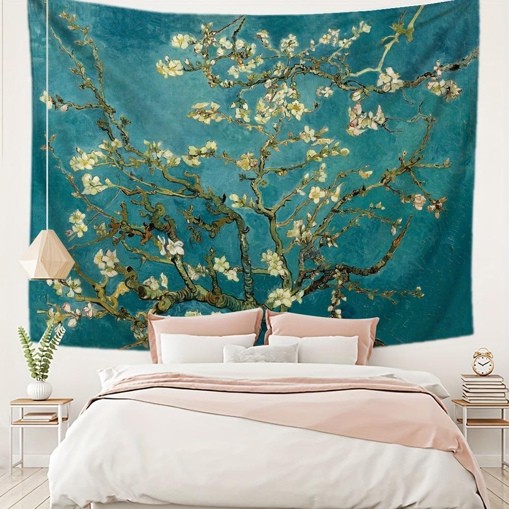 Van Gogh Almond Blossom Tapestry, Classic Impressionist Floral Print, Artistic Wall Hanging For Bedroom & Living Room