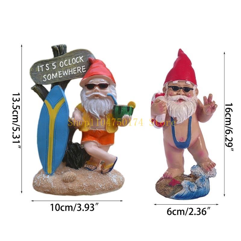 Hilarious Resin Garden Gnome Sculpture In Mankini Life Ring Outdoor Decoration Top Sale