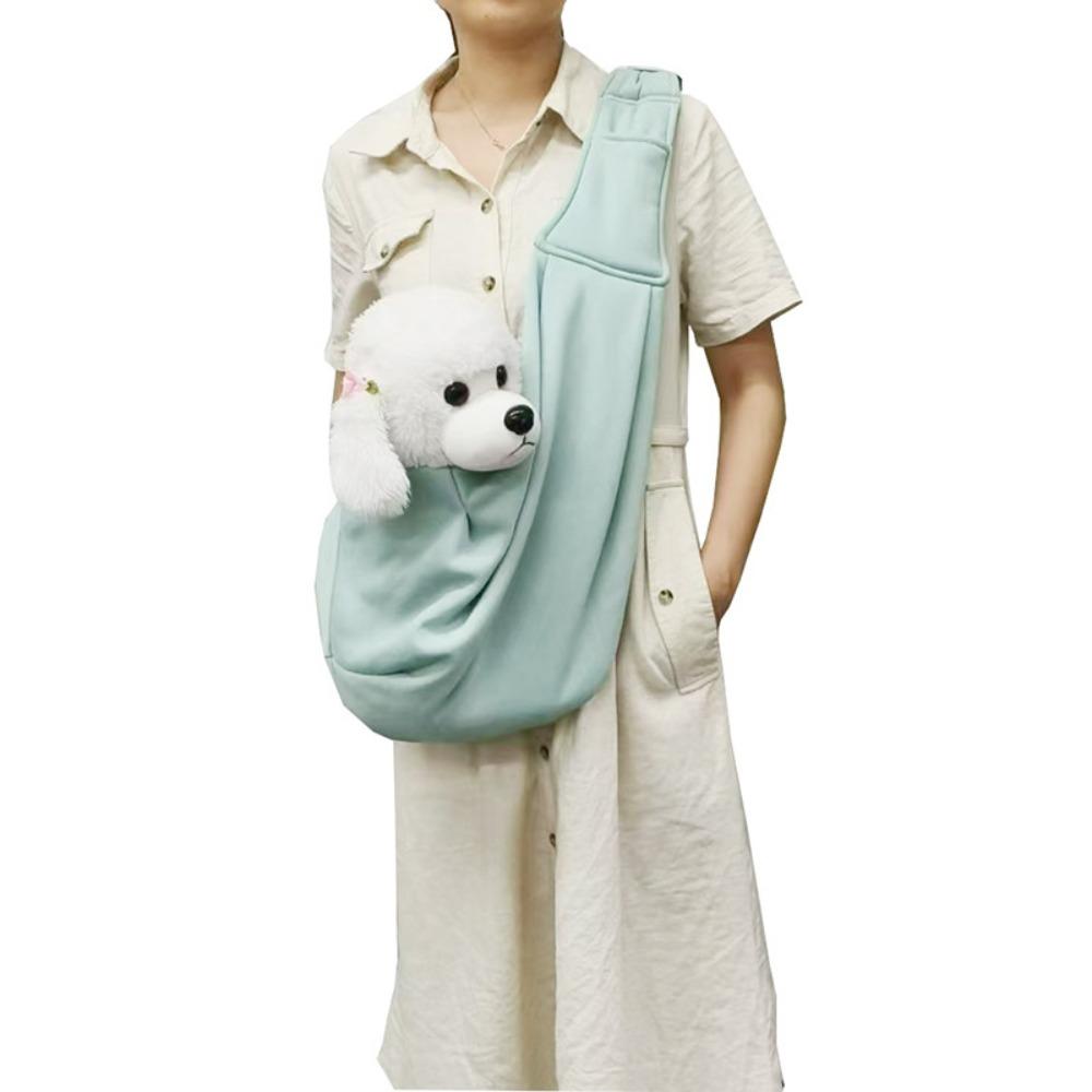 Einfarbige Hunde-Umhängetasche Beidseitig Große Kapazität Welpen-Sling-Tragetasche Faltbar Verstellbarer Schultergurt