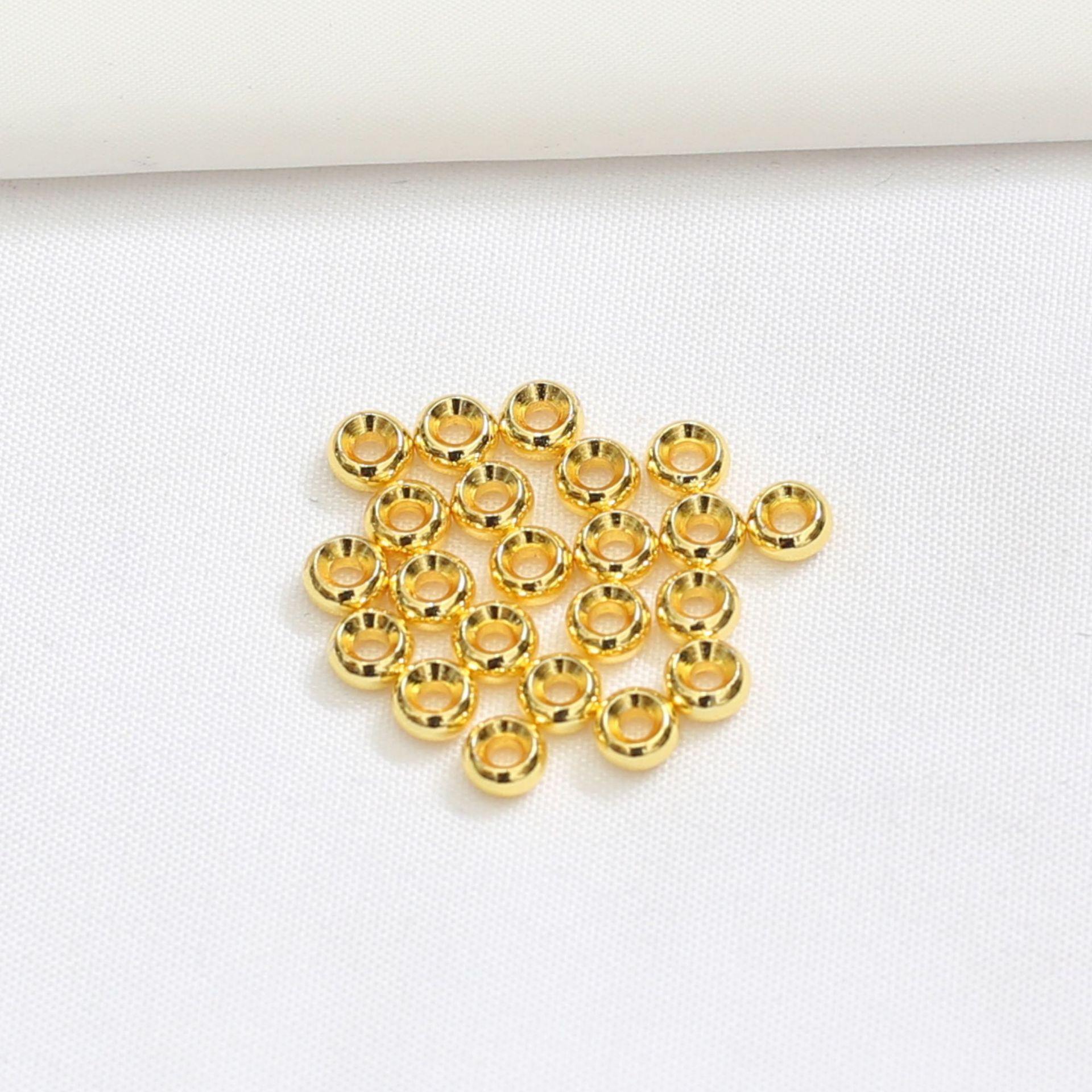 

100 шт. цветосберегающих бусин в оболочке из 14-каратного золота, разделители для бусин, бусины для счетов, дисковые бусины, браслеты своими руками, ожерелья, аксессуары, бусины россыпью M81 4mm