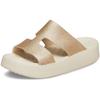 Crocs Getaway Plattform Sandalen, Glitzer, H-Riemen, Stucco, 27cm