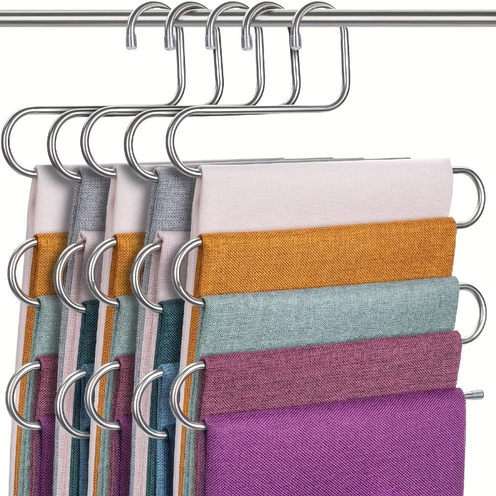 Durable Metal Space-Saving Multi-Layer Pants Hanger Ideal for Suits, Jackets & Tops, - Perfect Closet Organizer, Drying Rack