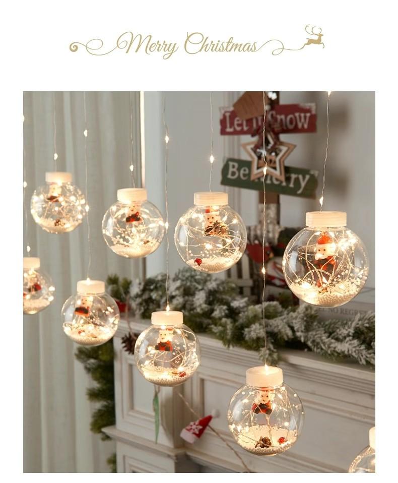 LED Santa Claus Wishing Ball Curtain Lights for Romantic Holiday Decorations and Store Window Displays