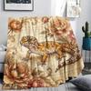 1 pièce Couverture en Flanelle Imprimé Floral Rétro Animal, Haute qualité Toutes Saisons, Décoration de Maison, Chaleur et Confort, Parfait pour les Cadeaux de Noël