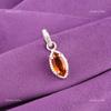November Birth Natural Citrine 925 Silver Wedding Gift Elegant Unique Pendant PP-59-12