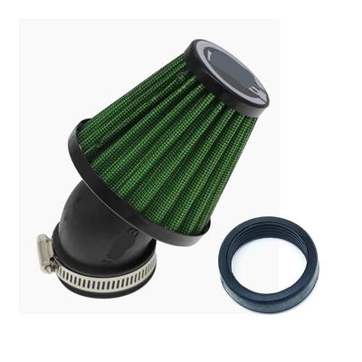 Motorcycle Air 28mm 38mm 42mm 48mm Filter Band Type 45 Degree Elbow Intake Motorcycle Fitting Intake Filter (Green 48mm)