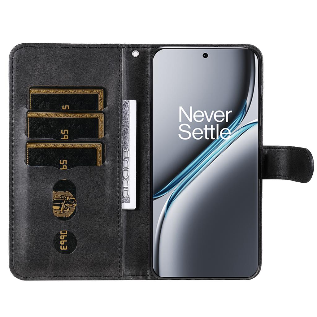 For OnePlus Ace 3 Pro 5G Case Zipper Wallet Calf Texture PU Leather Phone Cover