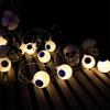 Halloween LED Ghost Eyeball String Lights, Battery & USB Operated, Perfect for Bar, Party, or Haunted House Decor