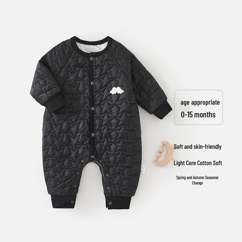 Noworodek Pikowany Wiosenny Pajacyk - Ciepłe Ubranka Niemowlęce z Długim Rękawem