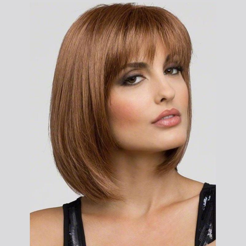 2024 Fashion Short Straight Wig With Air Bangs