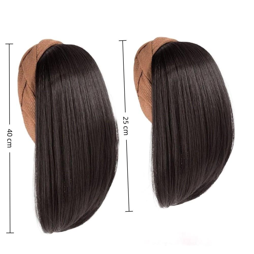 New Hair Extension Synthetic Headband Natural Replacement Wig Clip Straight Hair Hair Band Women