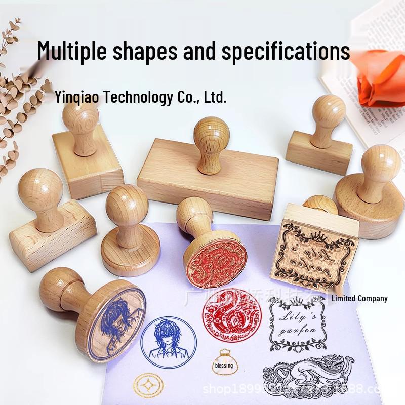 Custom DIY Wooden Rubber Stamp for Engraving and Journal Design