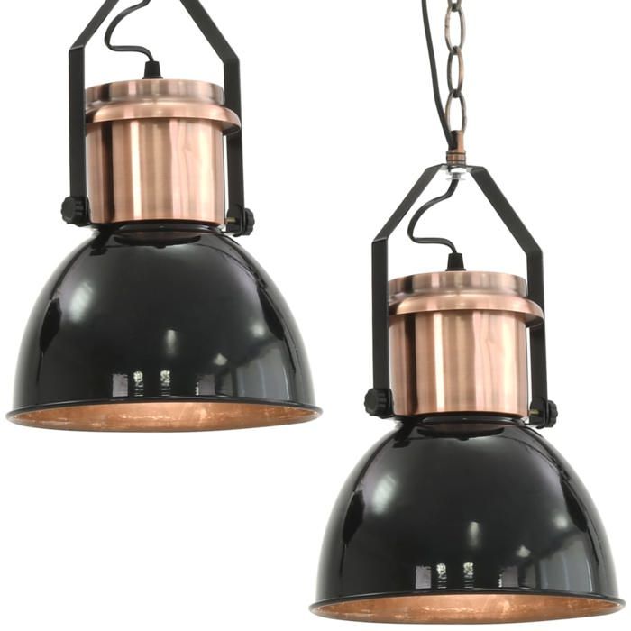 VidaXL 2x Plafonniers Lampes Suspendues Lumière Eclairage de Salon Salle de Séjour Salle à Manger Hall d'Entrée Maison 50868