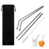 Stainless Steel Reusable Milk Tea Coffee Straws Set For Adults