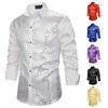 Men's Casual And Fashionable Lapel Gold-embossed Sequined Top, Men's Lapel Long-sleeved Button-down Shirt