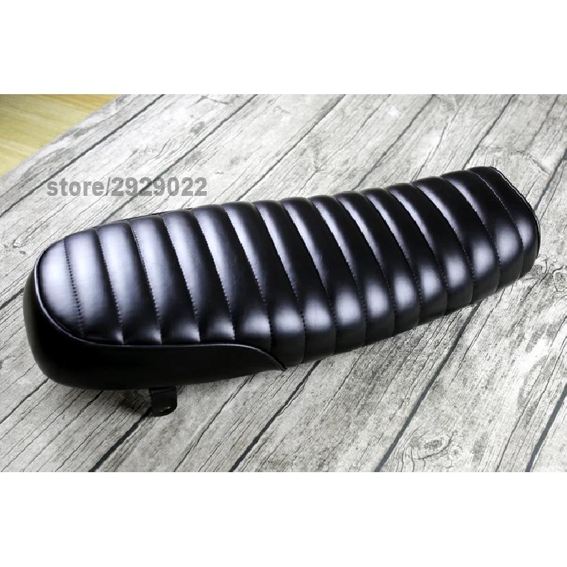 64cm University Retro Motorcycle Waterproof Leather Cafe Racer Vintage Gel Flat Cushion Seat Saddle