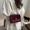 New Velvet Commuting Crossbody Bag Women Fashi Chain Strap Square  Shoulder Bag Comfortable and Texture Versatile Chain Bag