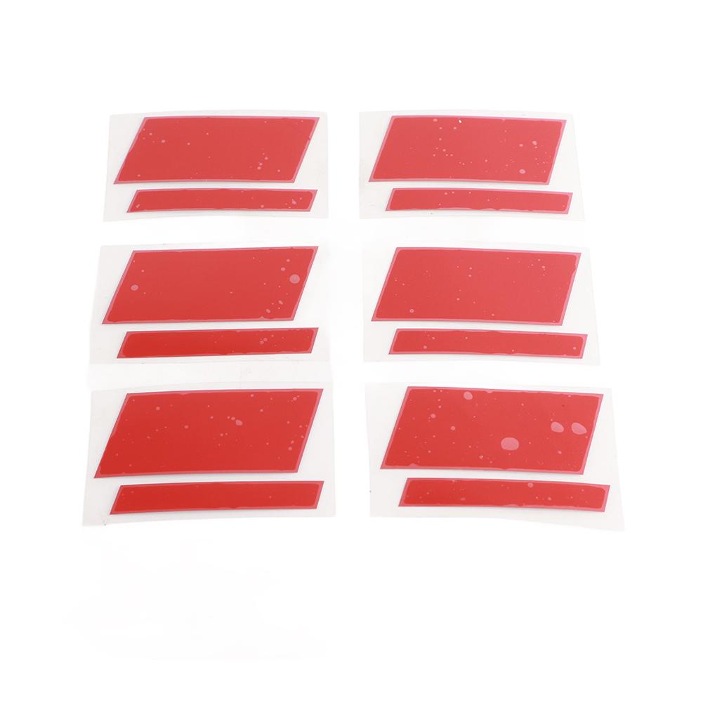 6pcs Car Wheel Rim Decals Decorative PET Red 7x5cm Reflective Wheels Safety Stickers for 18 to 21in