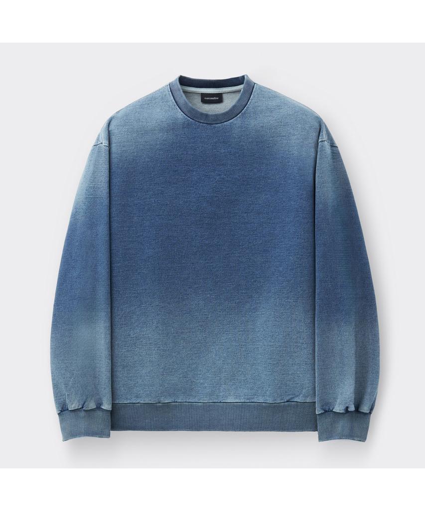 Keoseuuteommellou Blue Washed Two Tone Sweatshirt Cwtas26117Bux