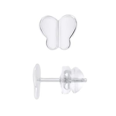 Earrings - LÉA &; ARTHUR - PAPILLION Motifs - 375 White Gold - SILICONOR Stroller System - Child