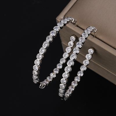 Diamond Earrings Trendy Zircon Big Earrings, Slightly Zircon Cold Wind Big Earrings