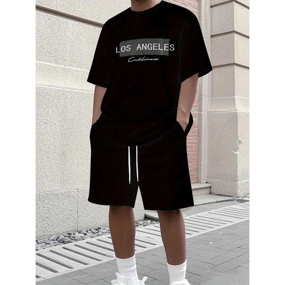 Men's Digital Stripe Print Comfortable Sports Suit Loose Fashion Unisex Sports Clothing