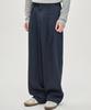 PRAIRIE Loose Fit Double-Pleat Wide Slacks (Navy)