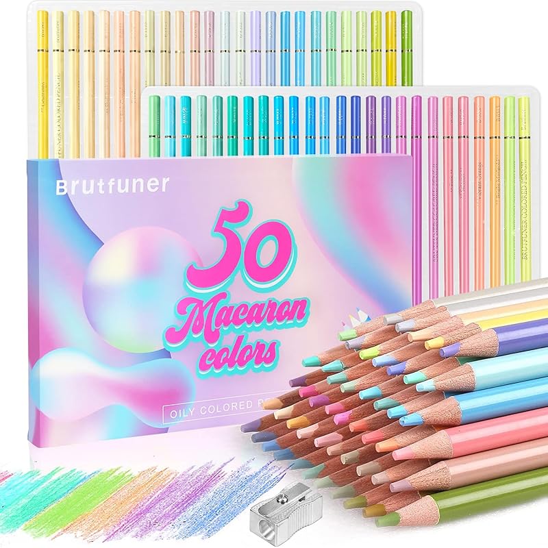 LBW 72 Macaron Pastel Colored Pencils Set Soft Core Macaron Colors for Adults Coloring Books Kids Beginners Blending Shading Sketching