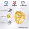 Vnox Men's Stainless Steel Virgin Mary Cross Ring with Easter Card, Gold Color Zircon Thumb Ring, Chunky Religious Jewelry Gifts